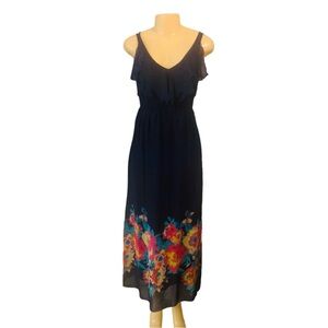 Old Navy Sz XS Woman Maxi Dress Blue Floral